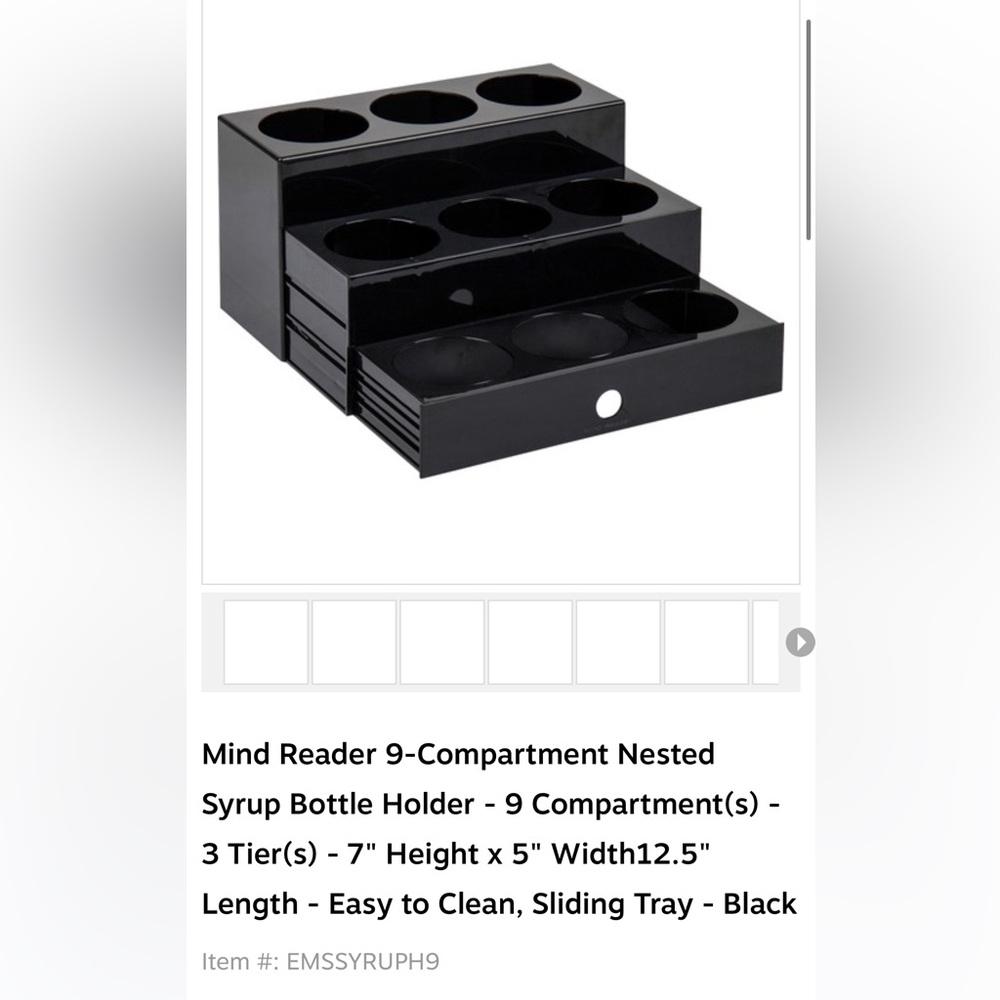 Mind Reader 9-compartment nested syrup bottle holder